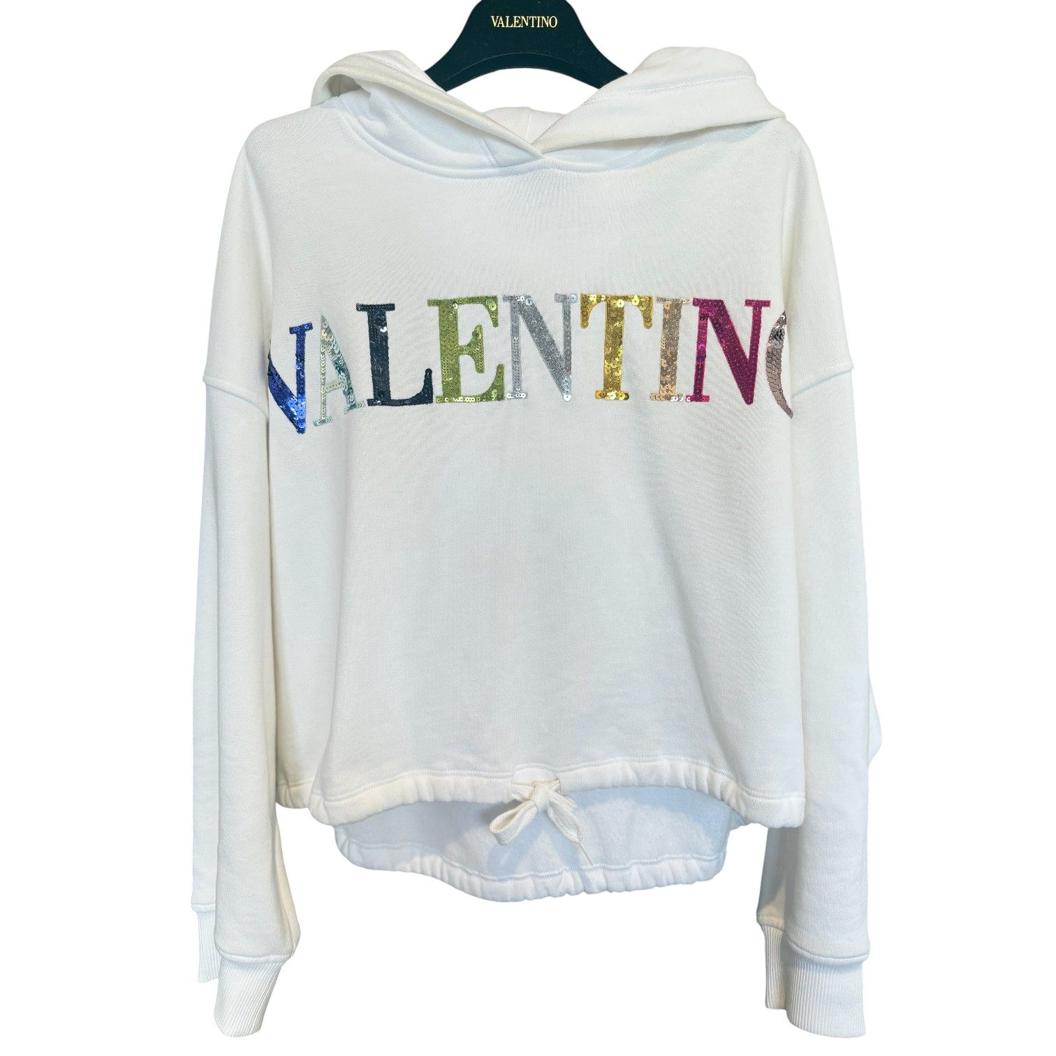 VALENTINO（ヴァレンティノ）ロゴ スパンコール フーディ パーカー