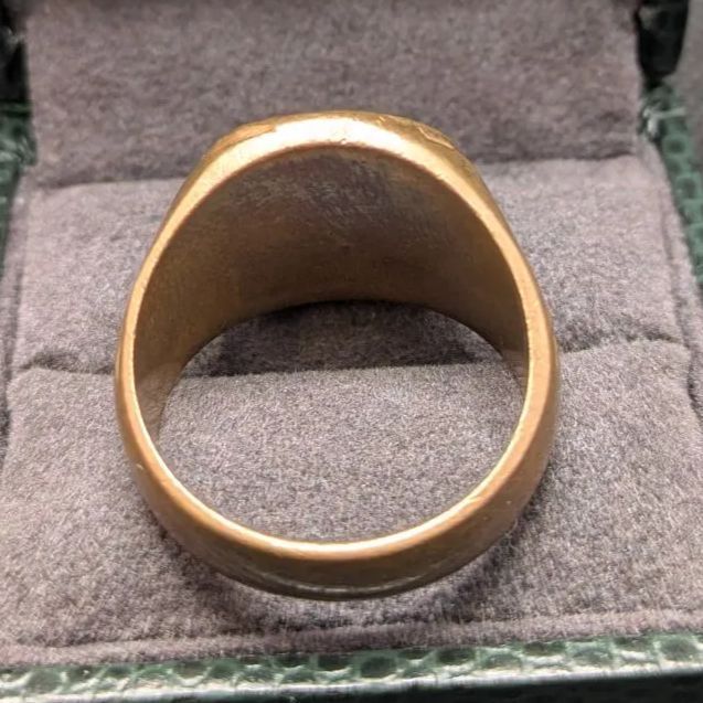 真鍮製 25号 シグネットリング カレッジリング ウクライナ産 