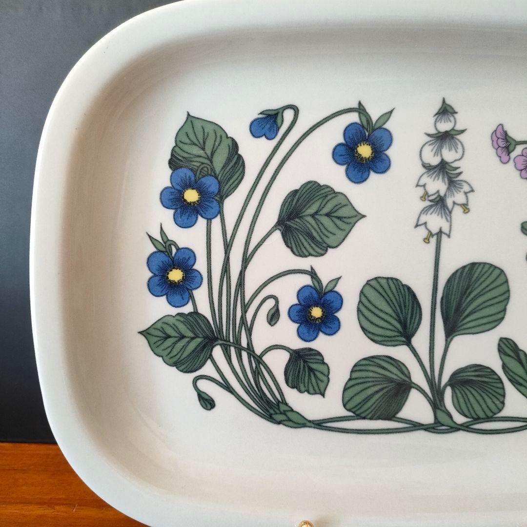 希少品★アラビア ARABIA プラター エステリ・トムラ 角皿 フローラ美品 希少品☆アラビア ARABIA フローラ 角皿 プラター エステリ・トムラ 美