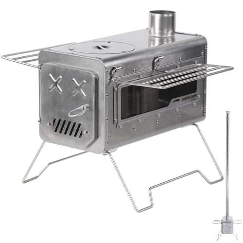 Soomloom薪ストーブPROTOペレット 薪兼用ストーブステンレス鋼コンパクトテント調理バーベキューBBQ焚き火煙突付きポータブルキャンプアウトドア暖取り d 98 a 1 f 14