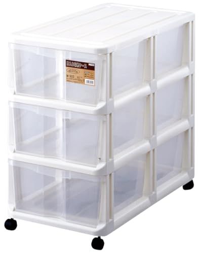 迅速に発送 天馬 Tenma たくさん収納できる衣装ケース 日本製 押入れ収納ケース キャスター付き中身の見えるクリアケース 引き出し収納ケース 組立式 色 ホワイト 型番 M 303 幅37 奥行70 高さ62 5 cm a 04 d 6 c 0
