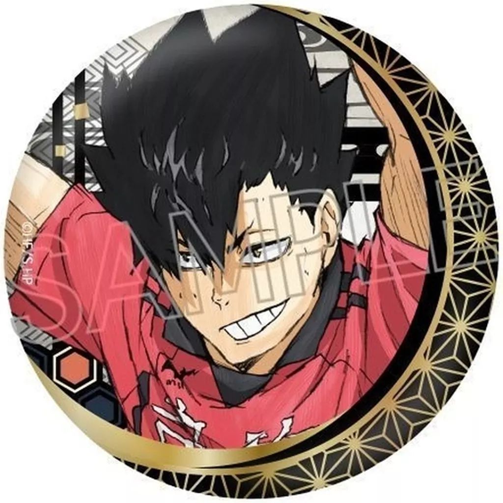 中古】バッジ・ビンズ 黒尾鉄朗 「ハイキュー!! 箔押し和紙缶バッジ