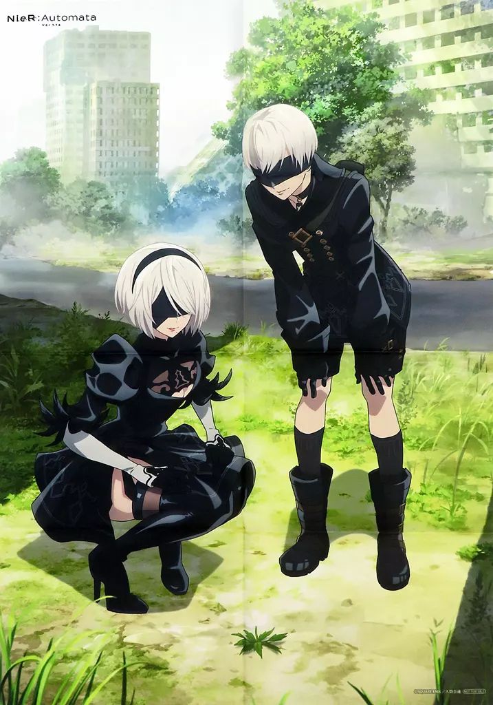 ポスター 描き下ろしB 2布ポスター 2 B＆9 S NieR Automata Ver 1.1 a Blu-ray Disc＆DVD BOX Vol.1 アニメイト 特典