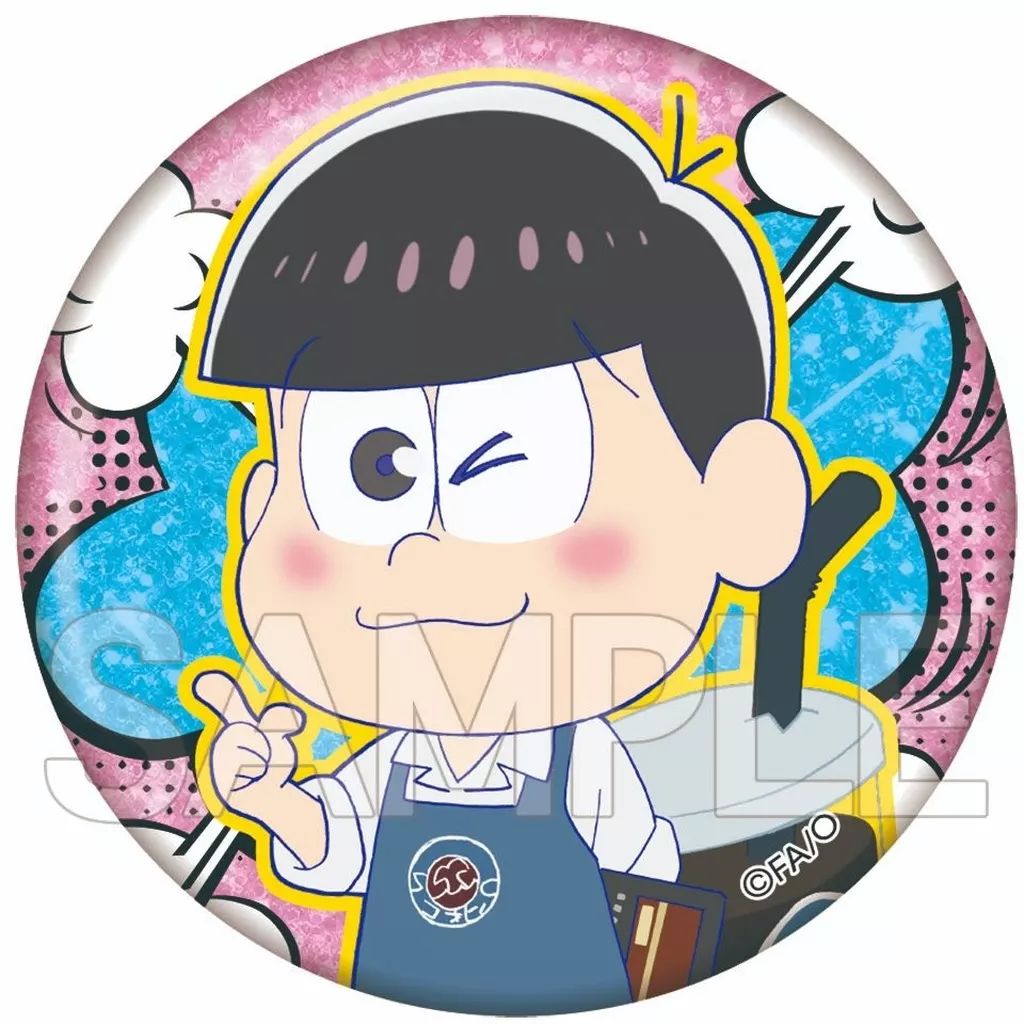 中古】バッジ・ビンズ トド松 「おそ松さん キラキラ缶バッジ はたらく