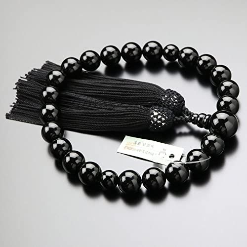 念珠ドットコム 数珠 男性用 22玉 黒オニキス 正絹房 黒 略式数珠 京念珠 京都 ブラックオニキス メンズ 宗派共通 葬儀 葬式 法事 法要 黒色 マイ数珠 数珠袋プレゼント 19 e 60108