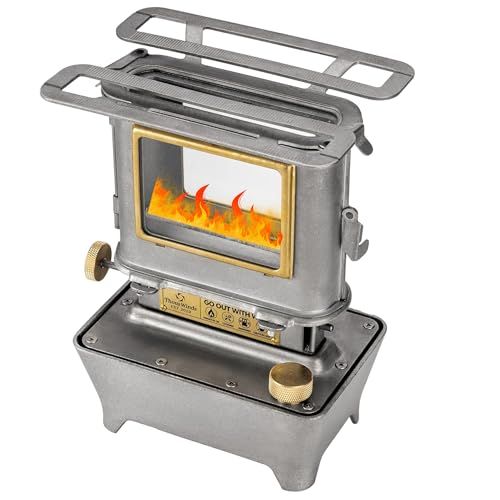 ファイヤーダンスストーブ アイロンストーブ オイルランタン 卓上暖炉 小型ス ヒーター クッカー 400 ml大容量 8時間燃焼 SUS 304ステンレス製 耐熱ガラス アウトドア キャンプ 替え芯2本付き 販売 ヴィン ca 20 ab 19