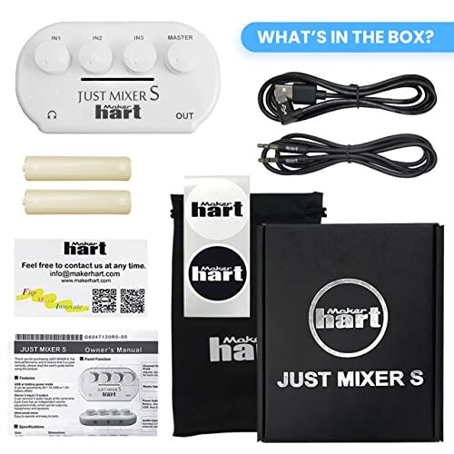  Maker hart Just Mixer S ステレオ3入力|2出力 超小型音声ミキサー|電池とUSB電源 オーディオミキサー 07 c 39776 その他 キッチン 食器