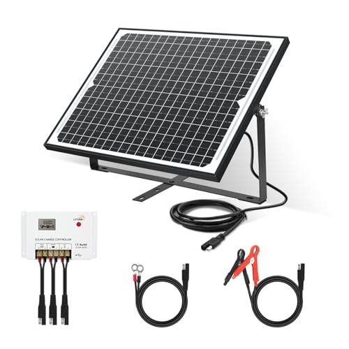 迅速に発送 新型HC 2410チャージコントローラー搭載 LVYUAN 25 W 単結晶 12 V ソーラーパネルセット システム充電 太陽光充電器 LiFePO 4対応 リチウム活性化機能 防水 非常用 屋外用ソーラー RV 車用 SAEケーブ a 9 c 91 d 5 b