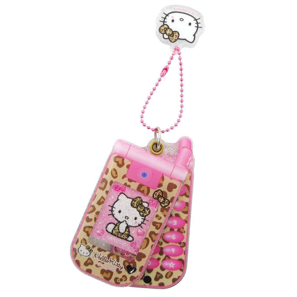 ハローキティ スライドガラケーキーホルダー ヒョウ - メルカリ