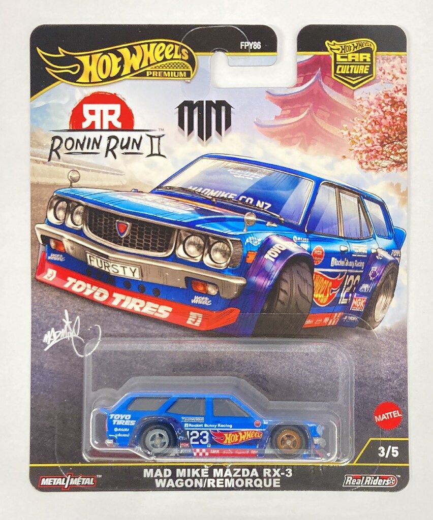 MATTEL HOTWHEELS RONIN RUN II JBK50 MAD MIKE MAZDA RX-3 WAGON