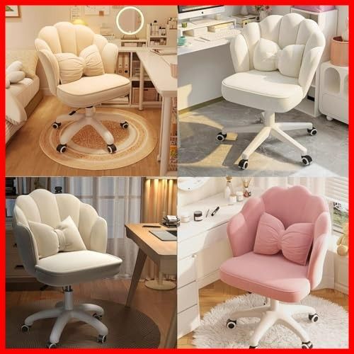 勉強|化粧|在宅ワーク用 コンパクト 椅子 おしゃれ ドレッサーチェア 自由昇降 360度回転 オフィスチェア 可愛い 腰クッション付き デスクチェア BURAYIENTA