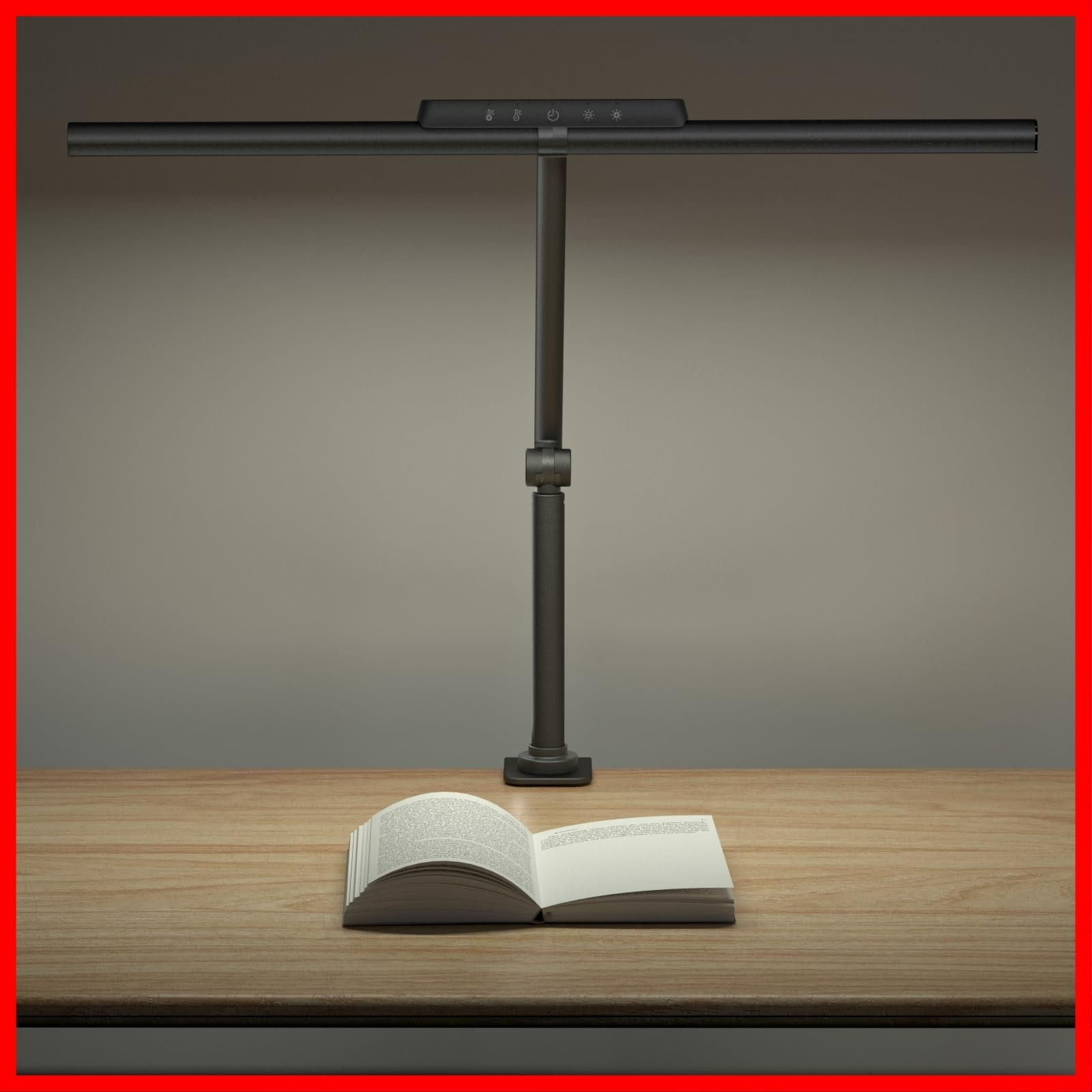 デスクライト led 電気スタンド クランプ式 高輝度 高演色Ra 95 調光調色 角度調整 セード幅700 mm OOWOLF 目に優しい 省エネ 学習机 受験 勉強 読書ライト ブラツク