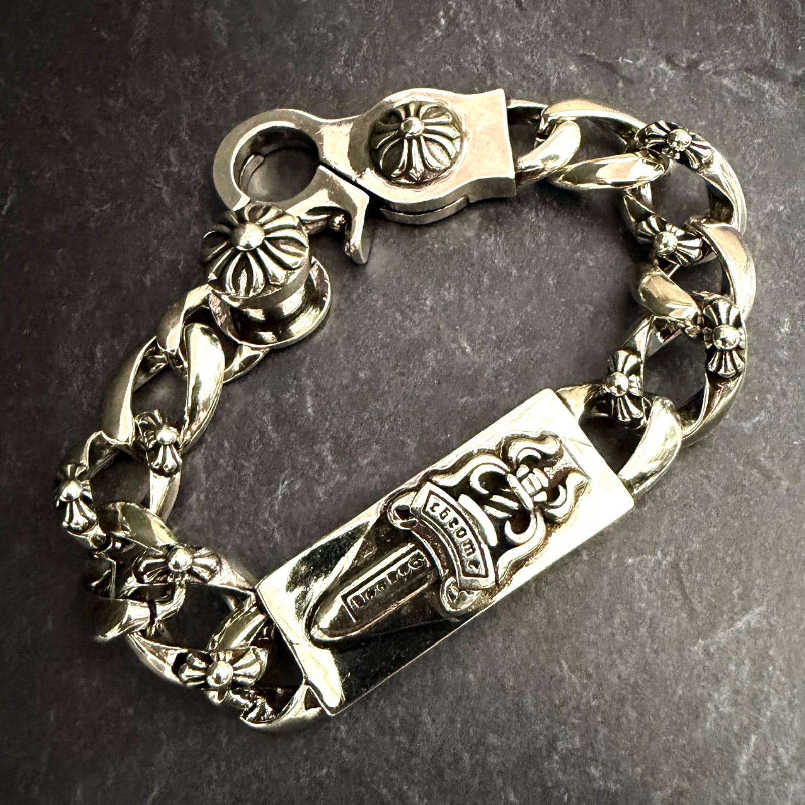 ダブルダガーIDブレスレット 楽天市場】クロムハーツ ダブルIDブレスレット ダガー クラシック