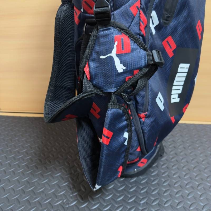  PUMA プーマ GOLF ゴルフ キャディバッグ スタンドバッグ ゴルフバッグ フード付き ネイビー 総柄 軽量 5分割 格安ゴルフ用品 ゴルフバッグ キャディバッグ ゴルフ