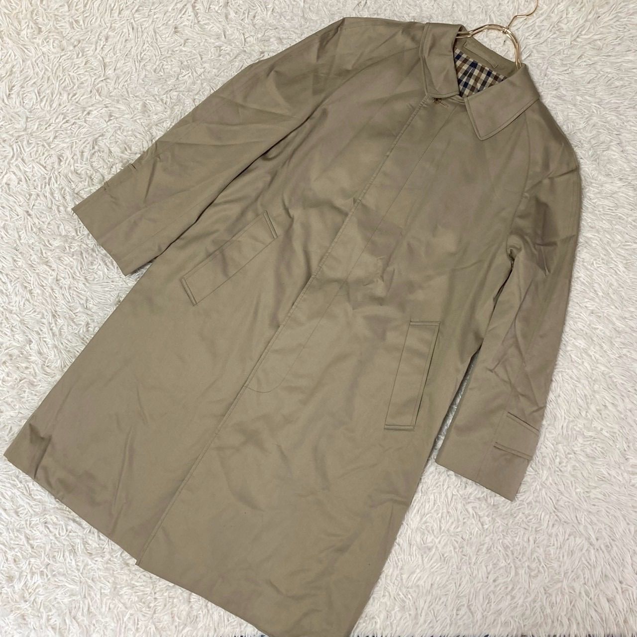 良品》Aquascutum トレンチコート ベージュ 36 ビジネス キレイめ