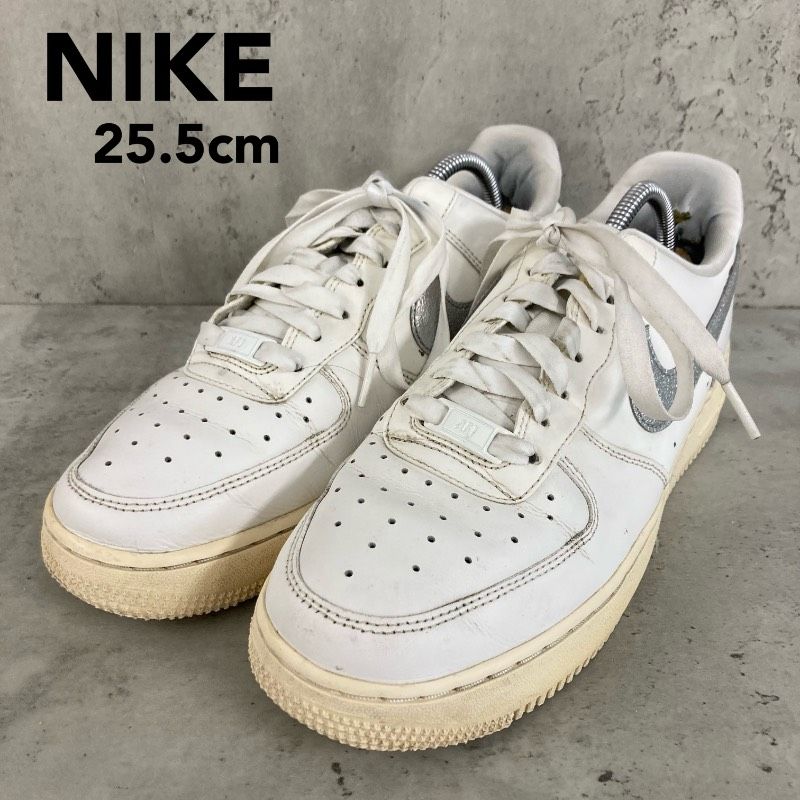 NIKE ナイキ エアフォース1 '07 25.5cm 白 銀 シルバー ホワイト NIKE