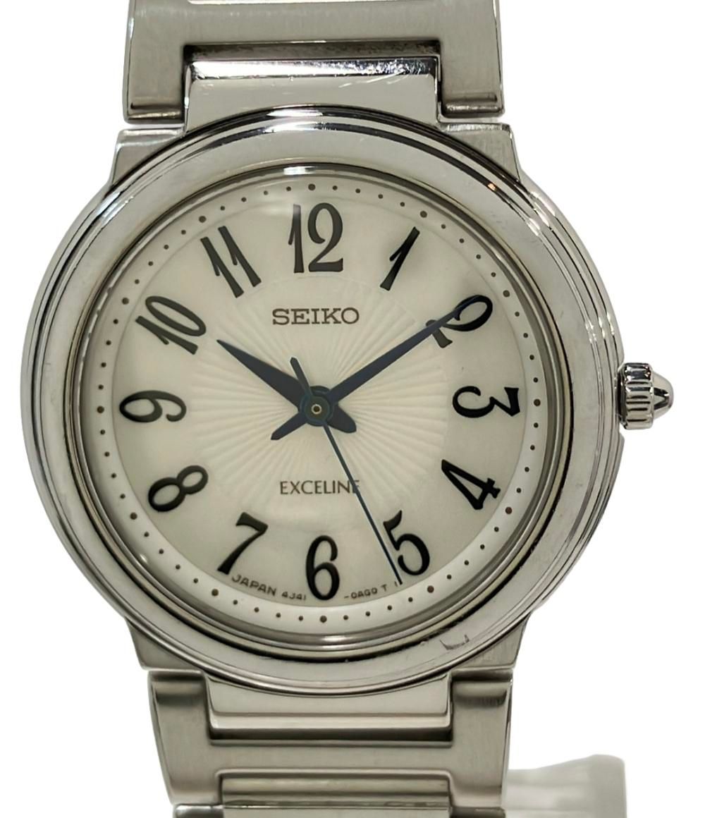 SEIKO EXCELINEエクセリーヌ電池交換済クォーツ 白系文字盤 シルバー SEIKO EXCELINEエクセリーヌ電池交換済クォーツ 白系文字盤 シルバー