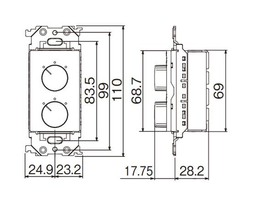 パナソニック Panasonic アドバンスシリーズ埋込熱線センサ付自動スイッチ用操作ユニット 2回路用 マットホワイト
