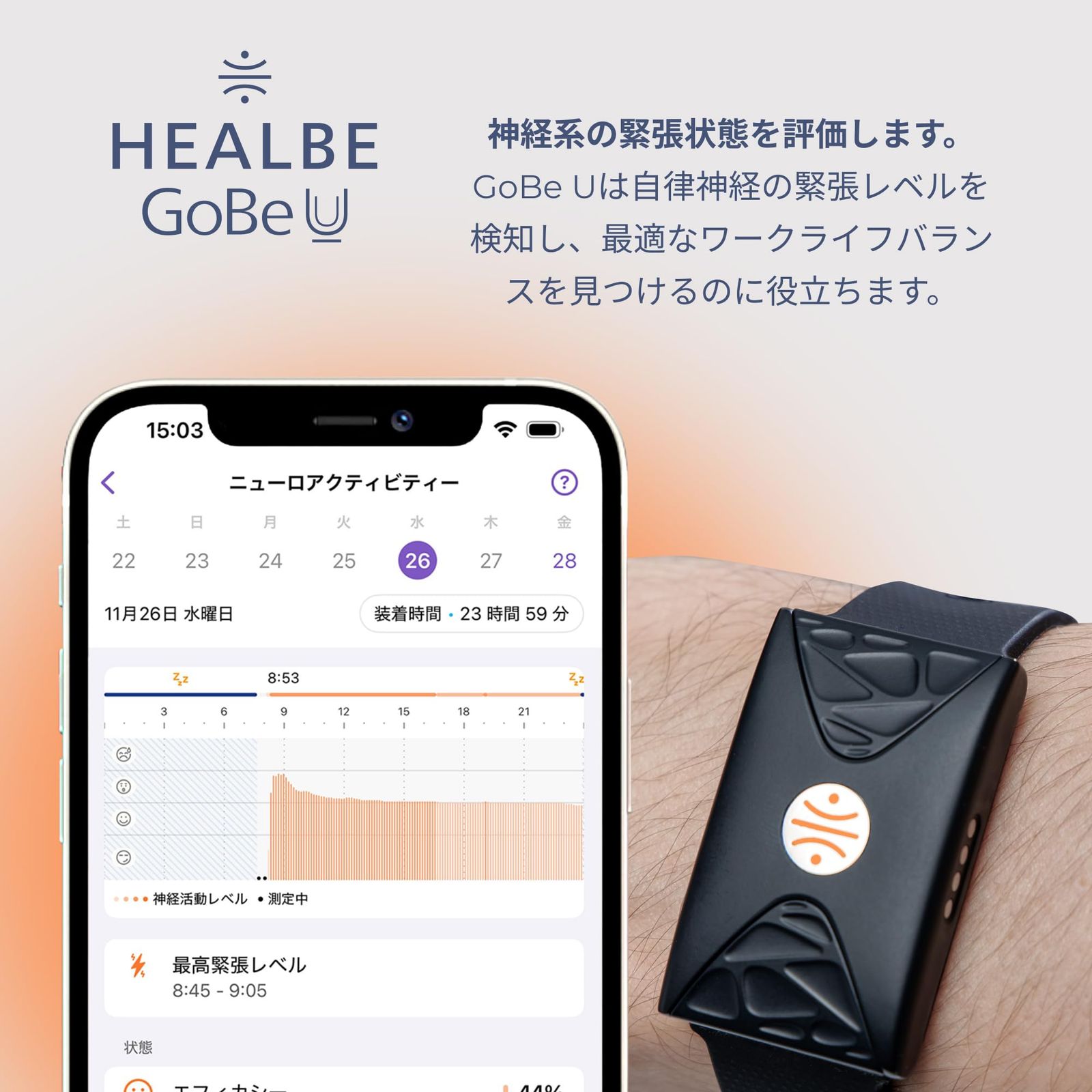 新品 HEALBE GoBe U ― 自動摂取カロリー計測スマートバンド