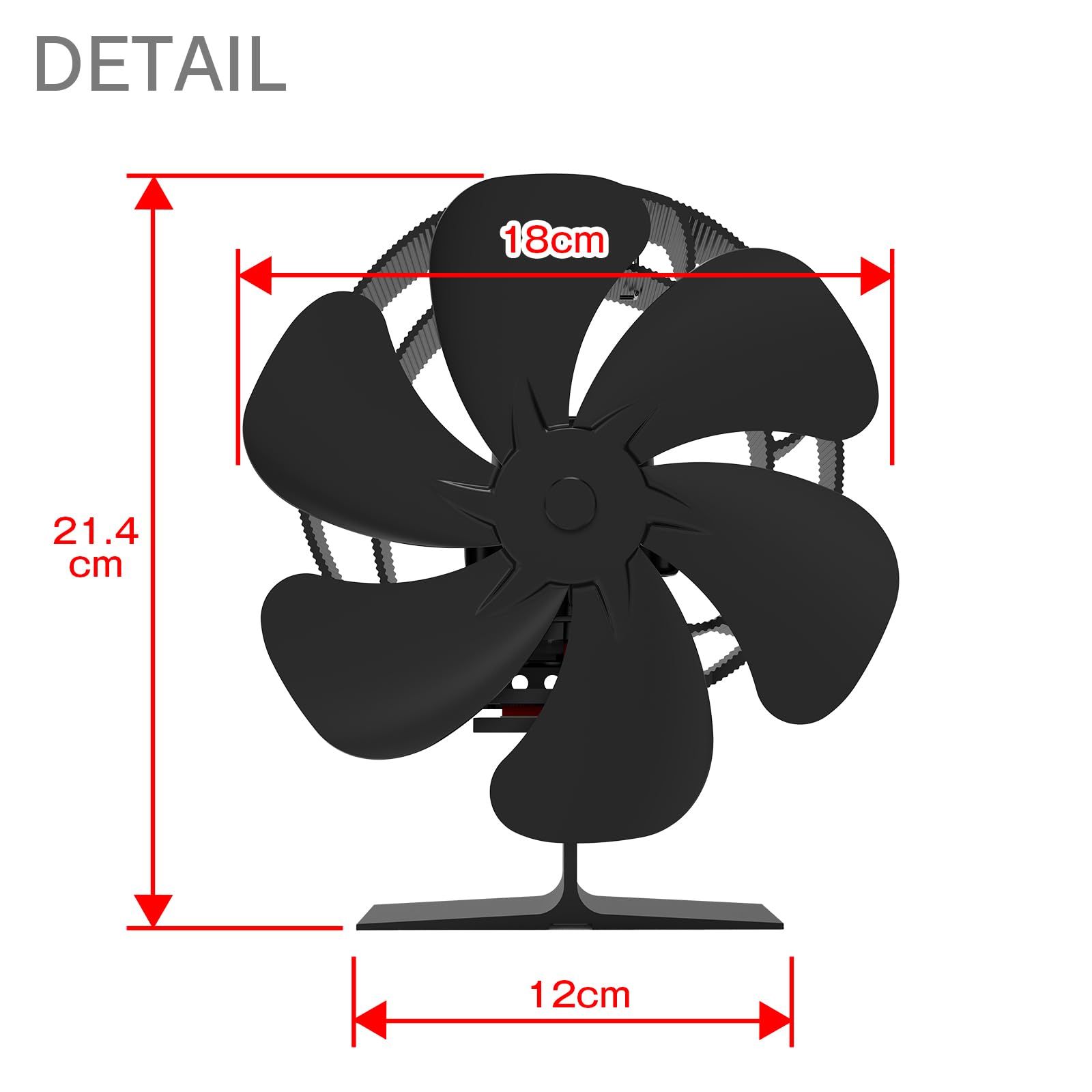 MAXWIN ストーブファン 6ブレード 首振り機能 60度 熱式 エコファン 静音 温度計付 薪ストーブ 石油ストーブ サーキュレーター サーモメーター 暖房用 防寒対策 G-FAN 16