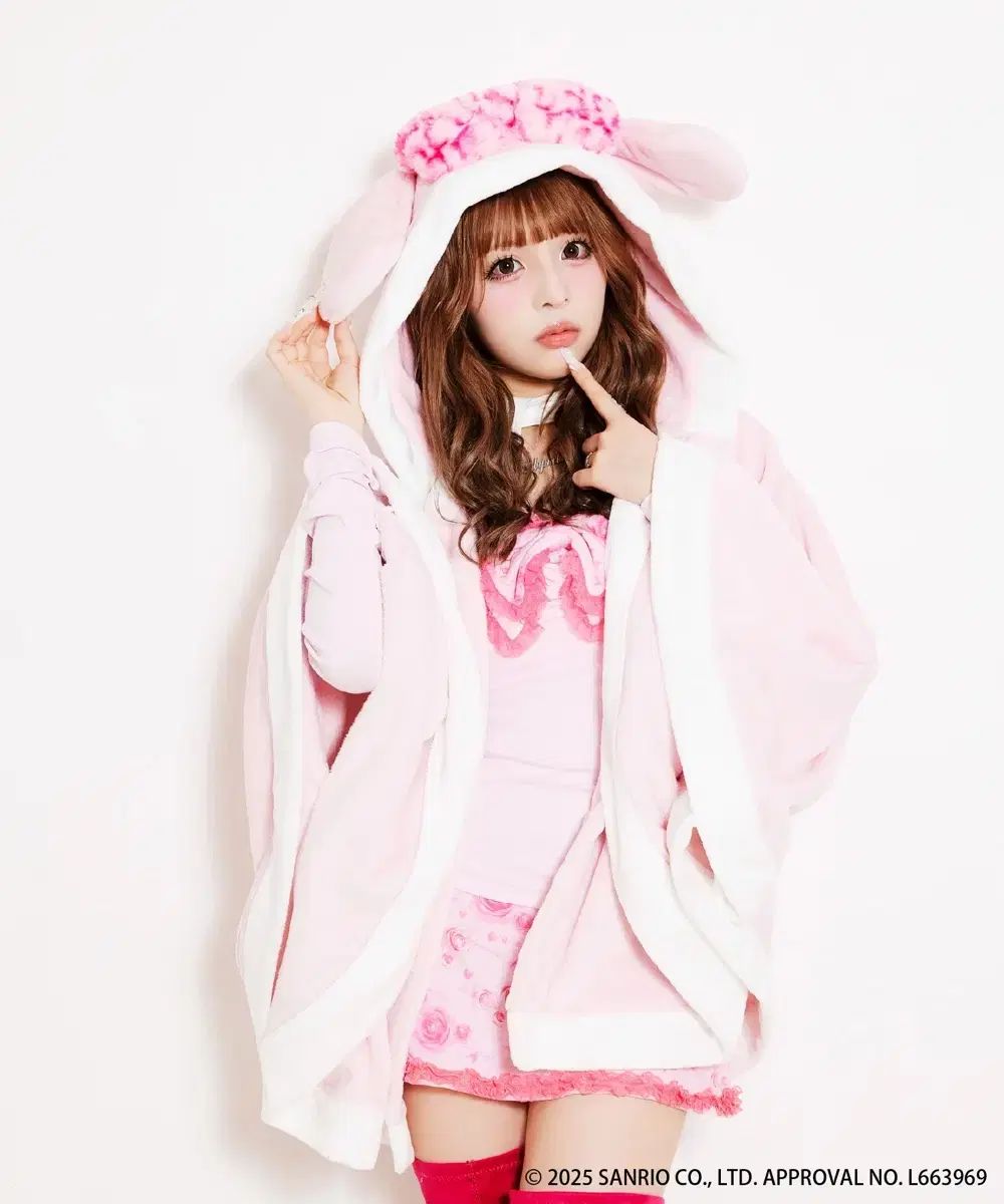 マイメロディ ベイビーメタルクラブ スピンズ ケープ　ピンク うさみみ　ウサ耳 ベイビーメタルクラブ（ベメクル）x スピンズ コラボ マイメロディ