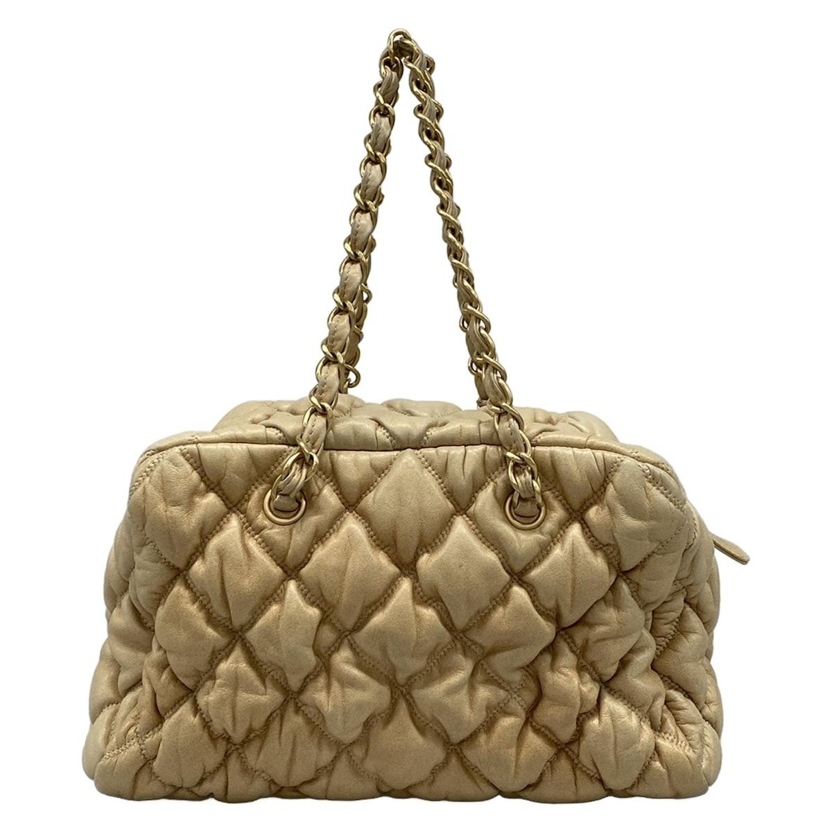 CHANEL(シャネル) ショルダーバッグ バブルキルト ベージュ チェーン