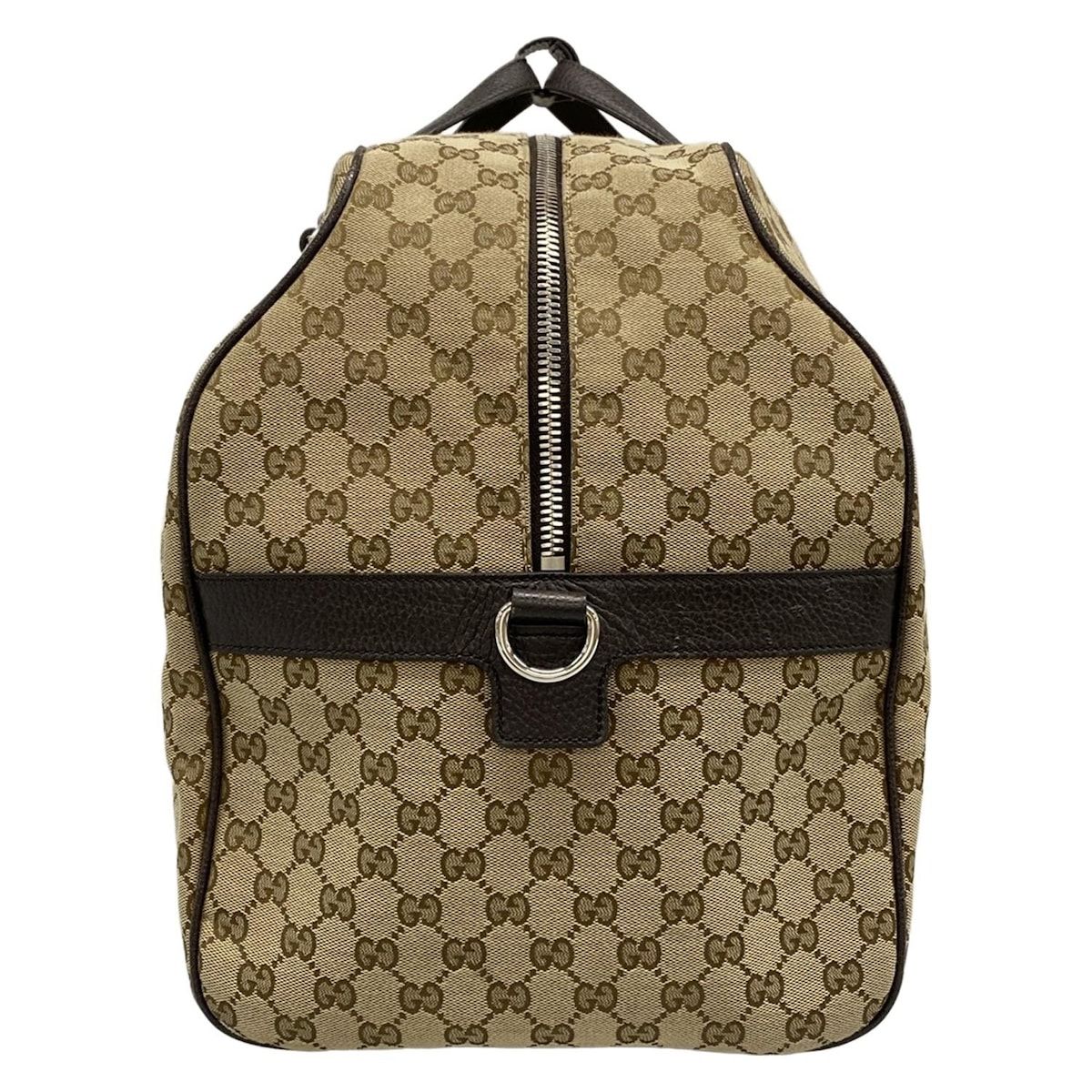 GUCCI(グッチ) ボストンバッグ GG柄 610105 ベージュ×ダークブラウン