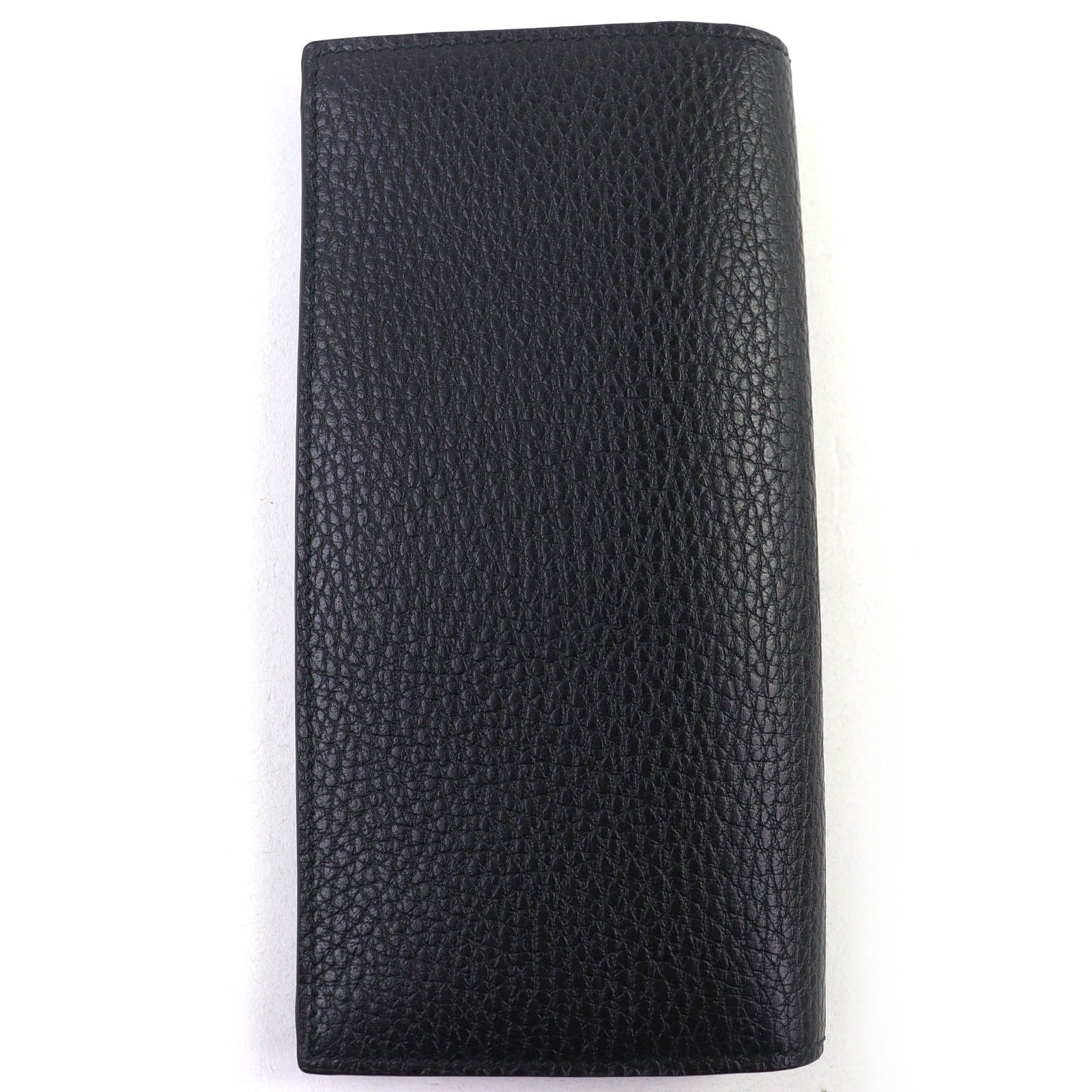 未使用品△GUCCI グッチ 449245 二つ折り ロゴ型押し レザー ロング