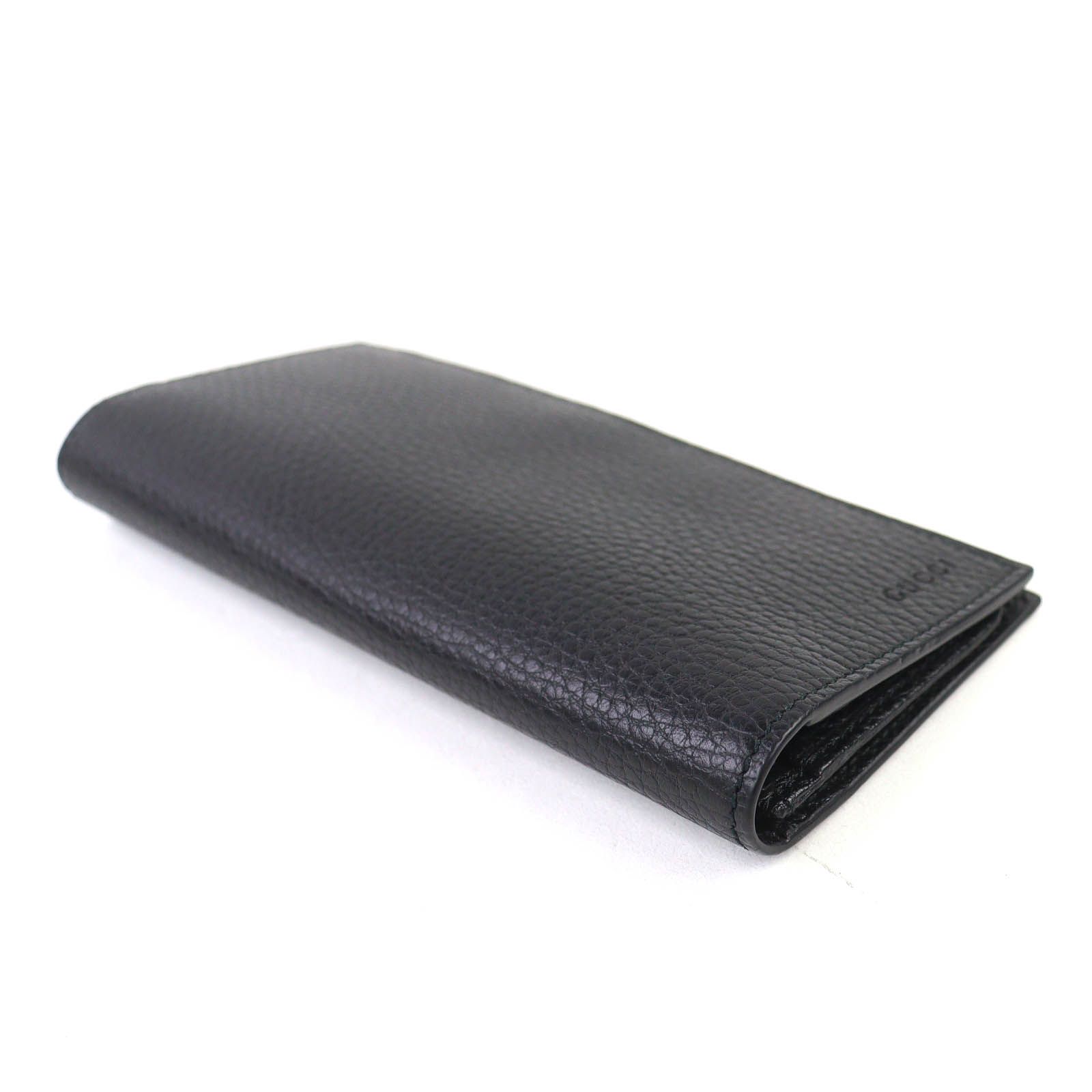 未使用品△GUCCI グッチ 449245 二つ折り ロゴ型押し レザー ロング