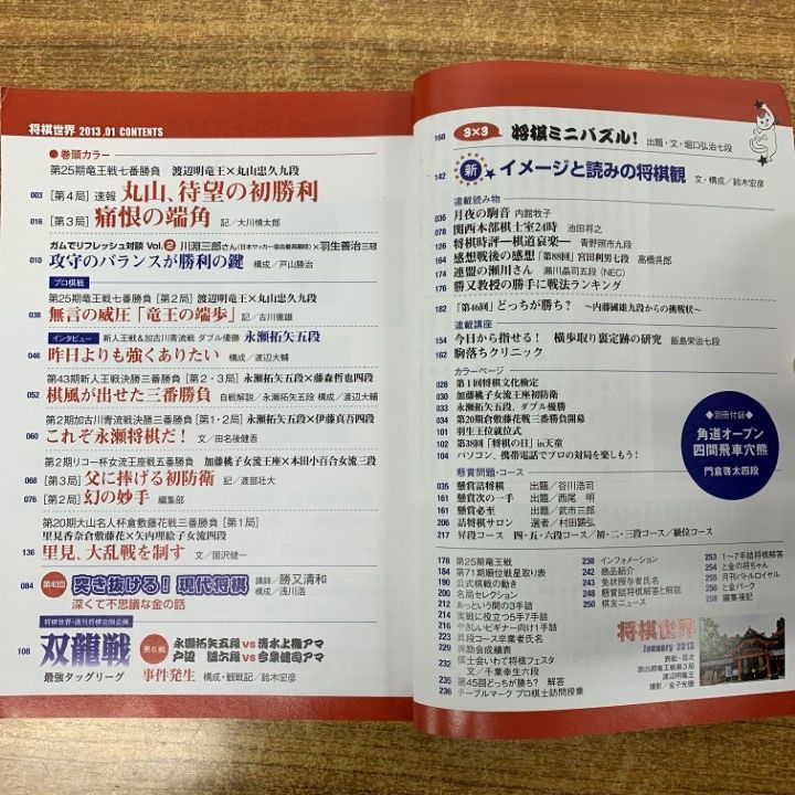 △01)【1点限り!】将棋世界 2013年/全12冊+付録11点 計23点セット/日本