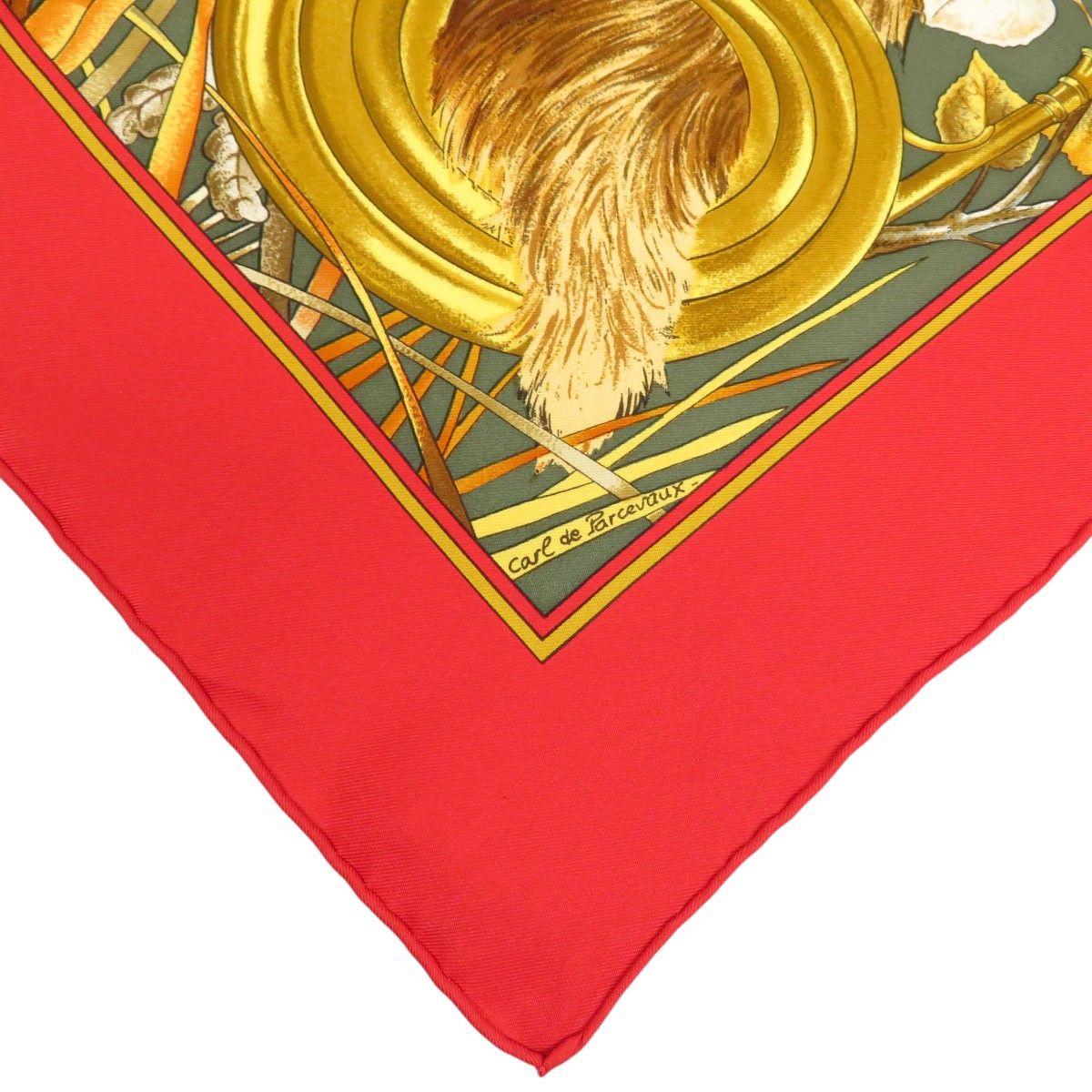 エルメス カレ 90 CHASSE au BOIS 森の狩猟 スカーフ ユニセックス