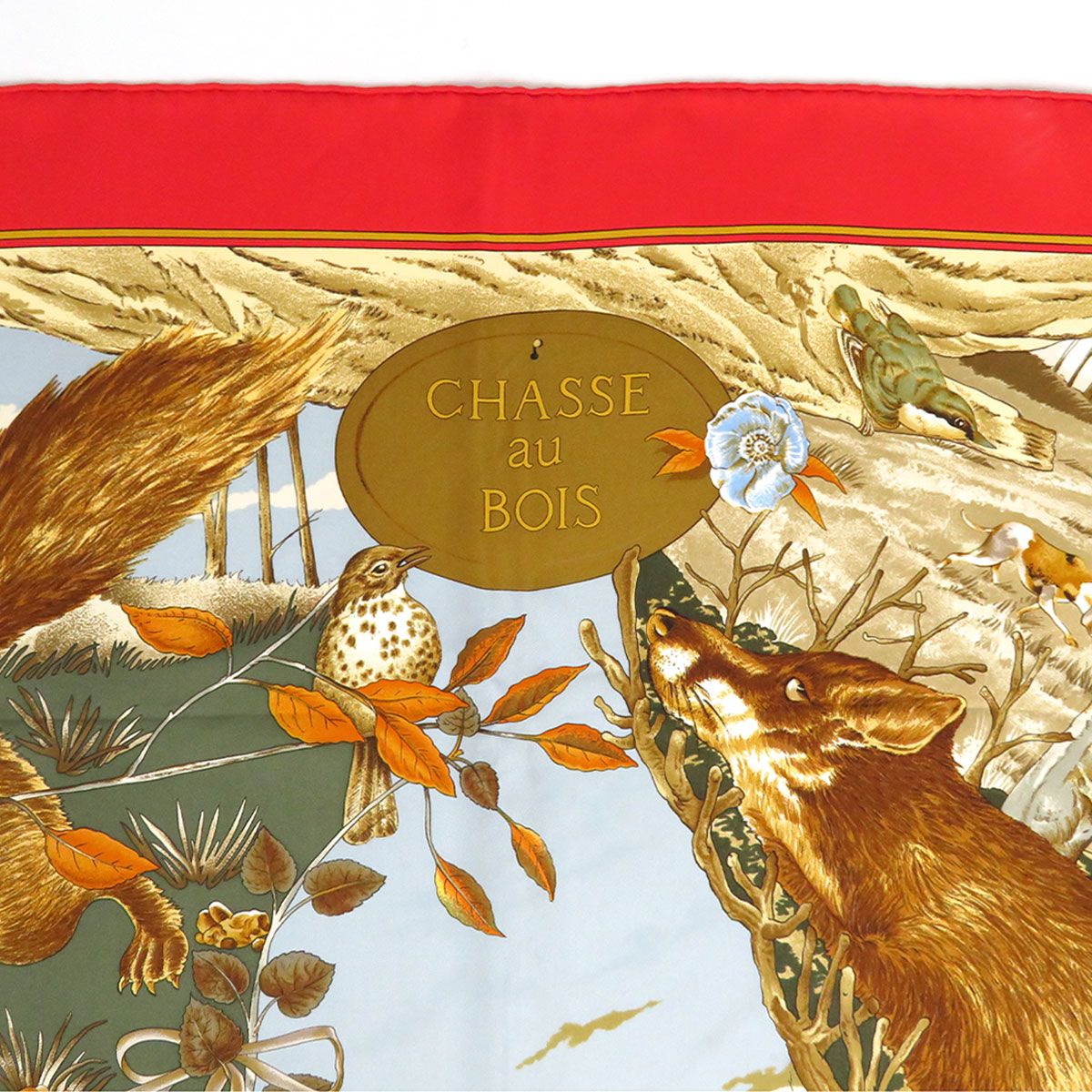 エルメス カレ 90 CHASSE au BOIS 森の狩猟 スカーフ ユニセックス