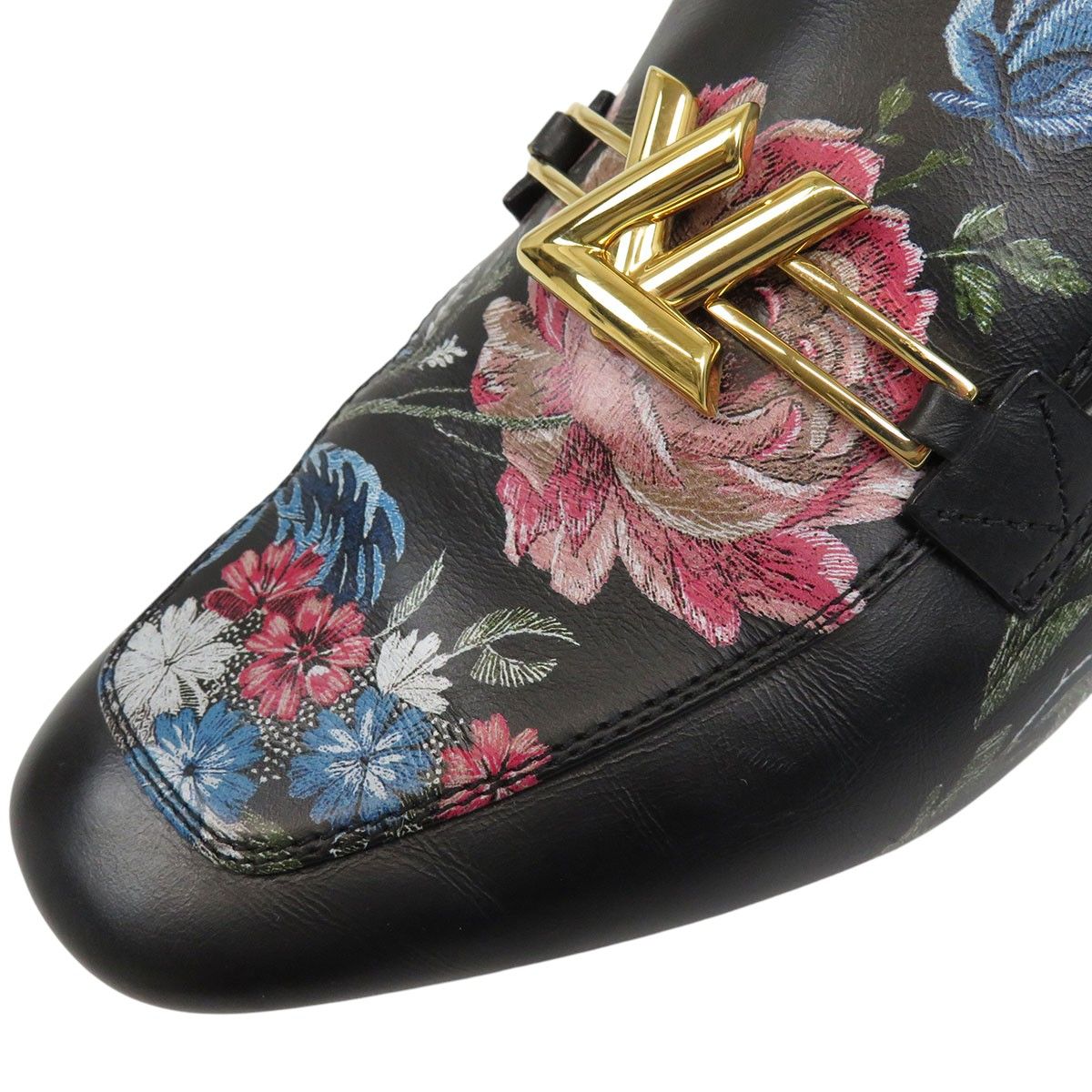 ルイヴィトン アッパーケース ライン ローファー レディース ブラック