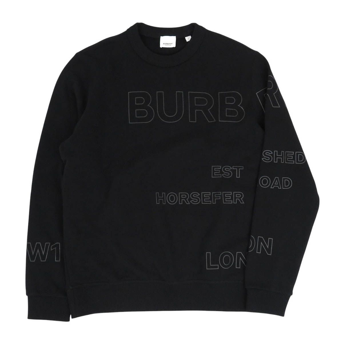 年内限定値下げ BURBERRY トレーナー　ホースフェリ L 黒 バーバリー ホースフェリー プリント トレーナー 8037553 メンズ