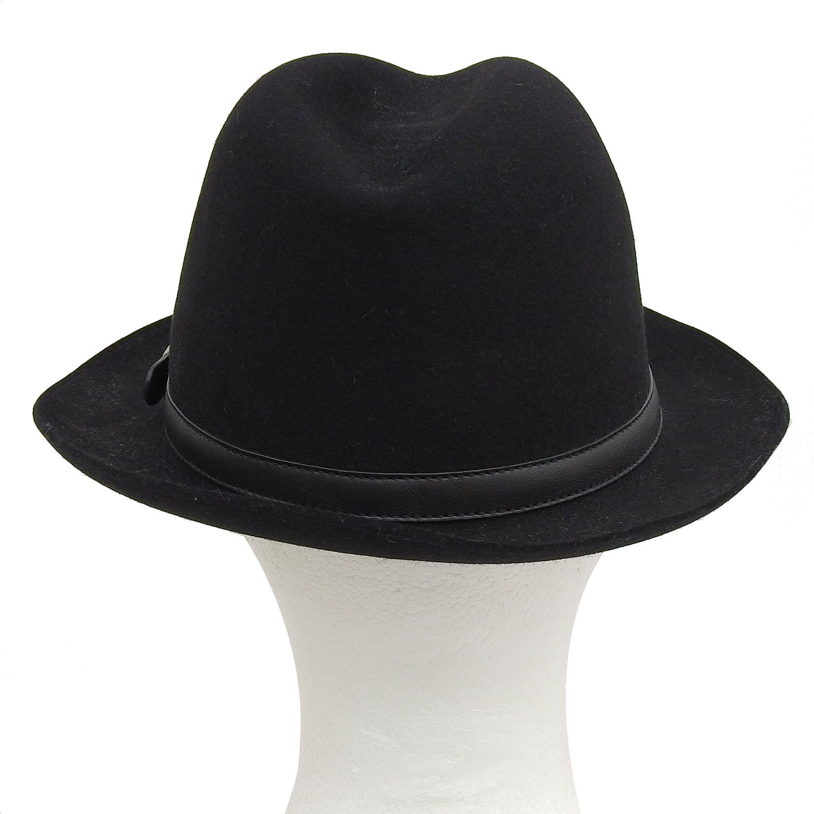 グッチGUCCIラビットファーロングブリム羽根つき中折れハット帽子Lブラック黒 グッチGUCCIラビットファーロングブリム羽根つき中折れハット帽子L