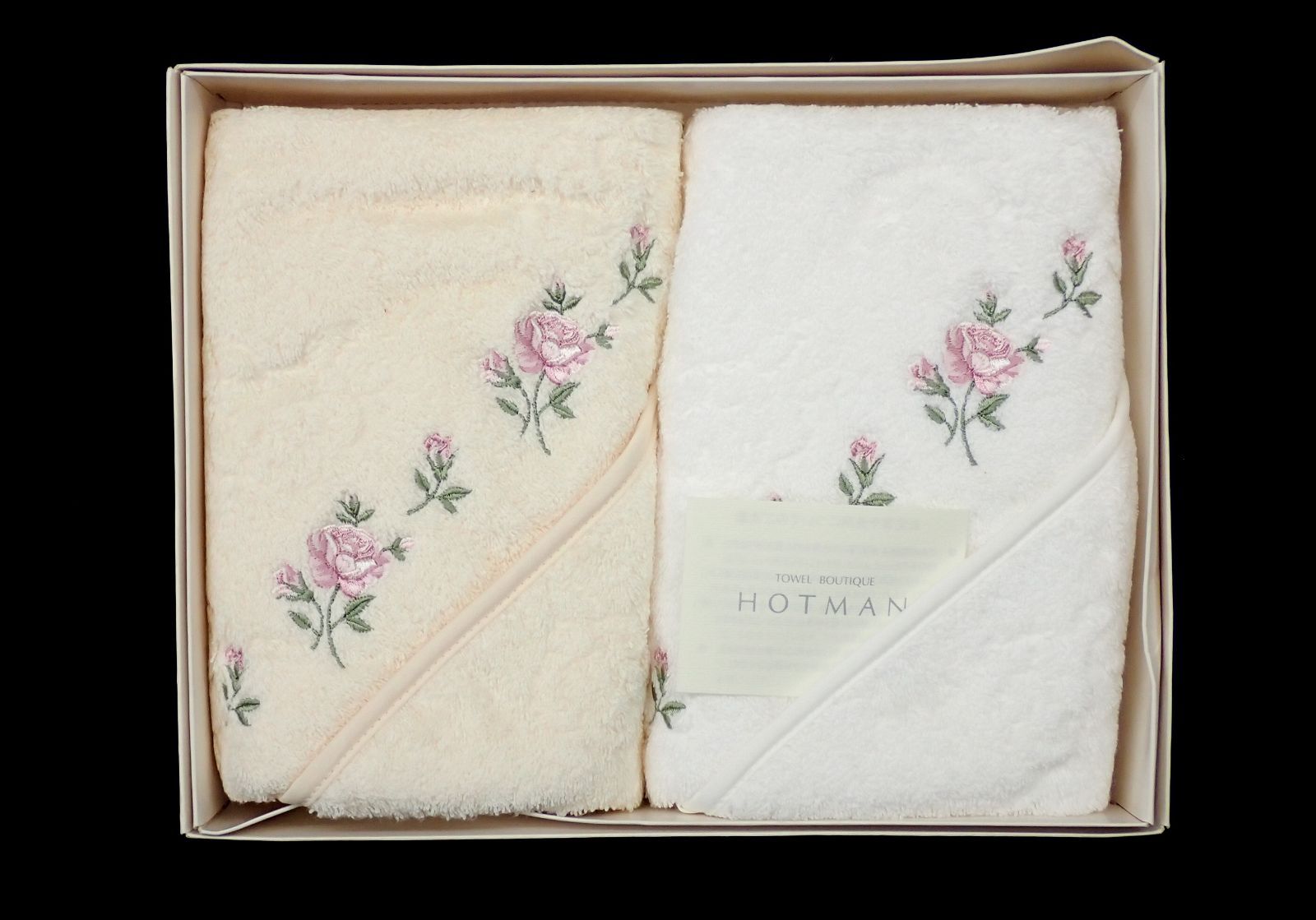 ホットマン タオルセット バスタオル/フェイスタオル 薔薇 Hotman △未使用 Hotman ホットマン フェイスタオル 2枚セット△綿100%/バラ