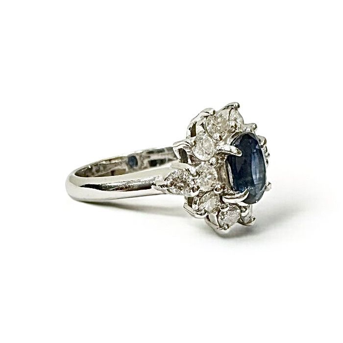 Pt850 サファイア0.96ct ダイヤモンド0.64ct リング - メルカリ