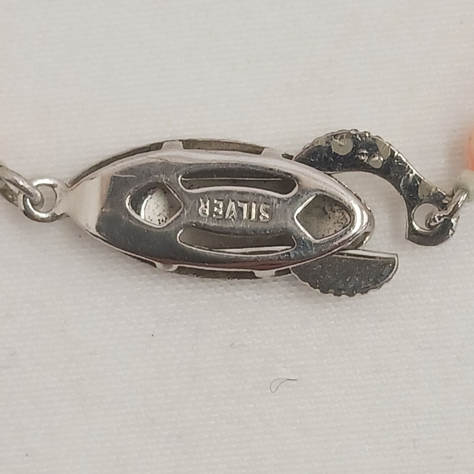 中古品】天然桃色珊瑚 ネックレス 本珊瑚 シルバー金具 全長約40cm