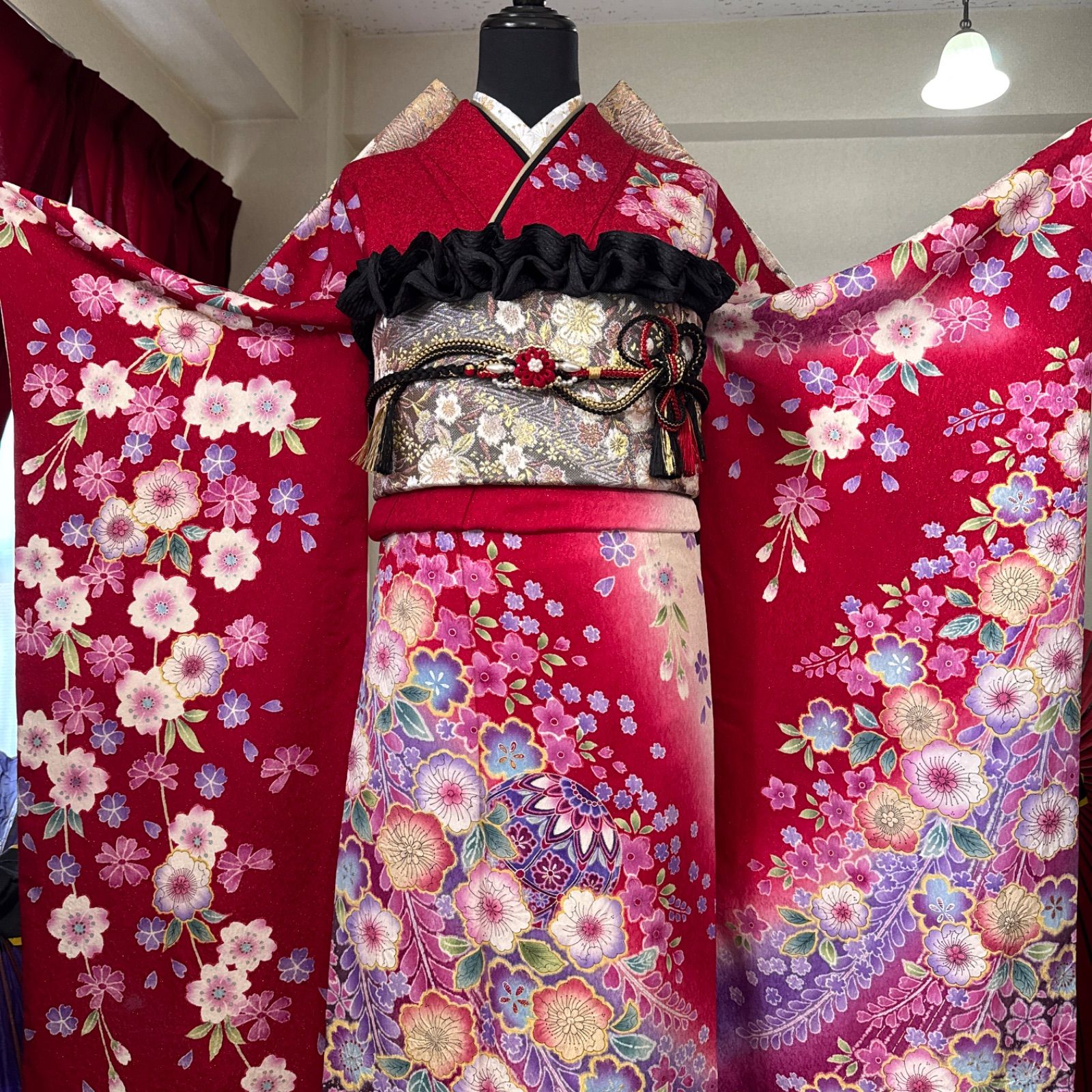 豪華振袖フルセット(7点)・袋帯・長襦袢・半衿・重ね衿・帯揚げ