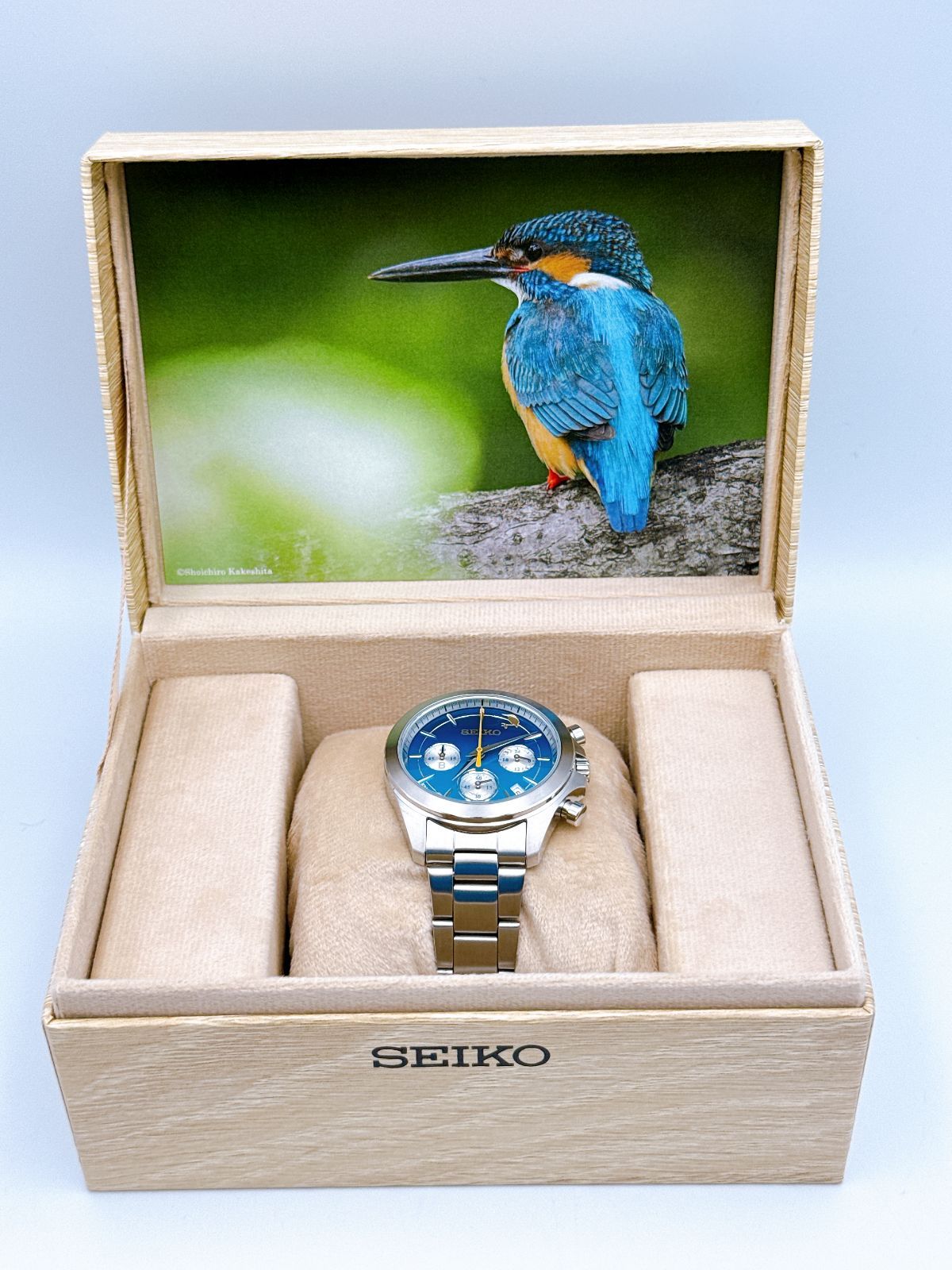 SEIKO 8T63-04A0 クォーツ カワセミ 日本野鳥の会 創立90周年記念 翡翠