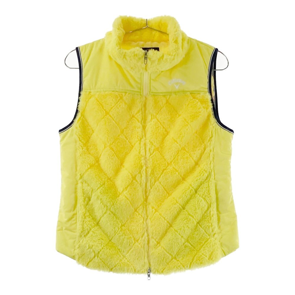 サイズ：L CALLAWAY キャロウェイ ファー 中綿ジップベスト ダイヤ柄