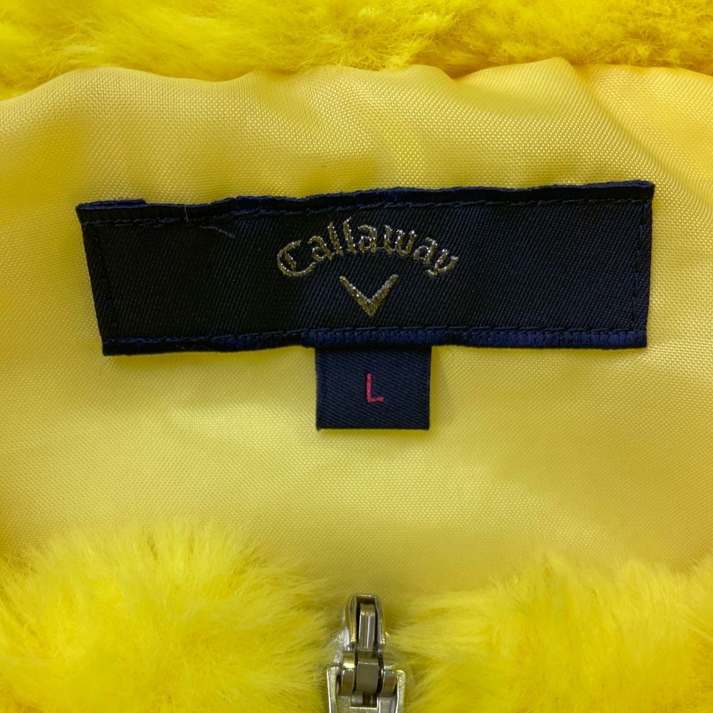 サイズ：L CALLAWAY キャロウェイ ファー 中綿ジップベスト ダイヤ柄