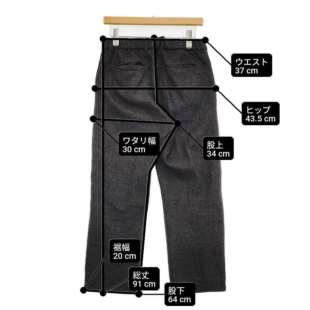 evam eva プレスウールグレンチェックイージーパンツ E183T174 サイズ1