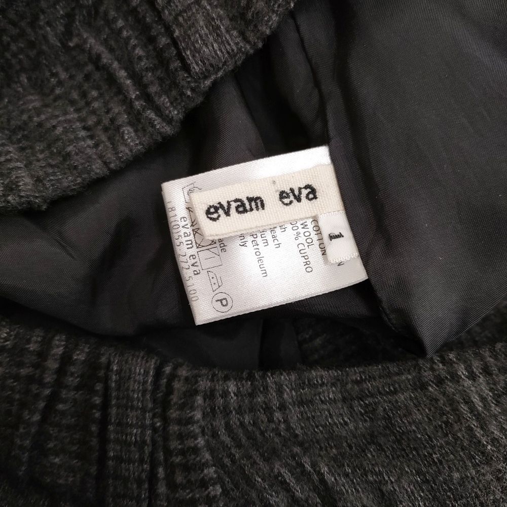 evam eva プレスウールグレンチェックイージーパンツ E183T174 サイズ1