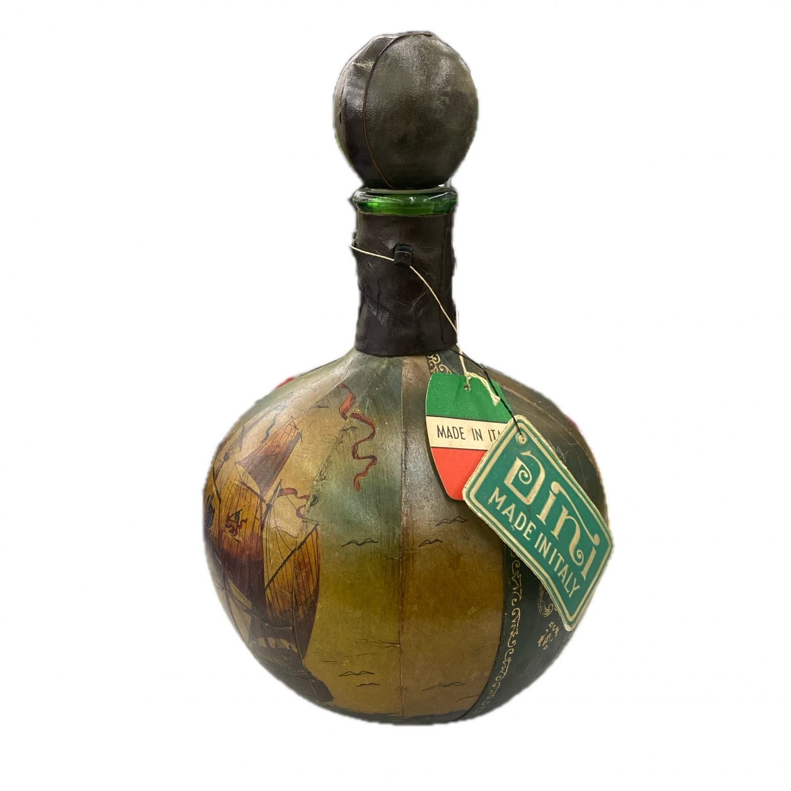 イタリア製 ヴィンテージ 革張りデキャンタ 栓付き 26cm - メルカリ