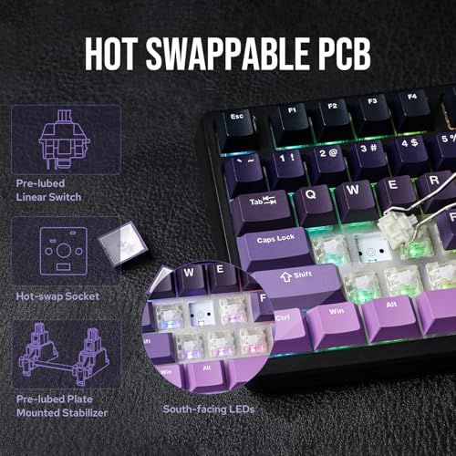  HE 75 Mag ラピッドトリガー ワイヤレスゲーミングキーボード ホール効果スイッチと変更 なノブモジュール 調整 なラピッドトリガー磁気キーボード 2.4 G|Bluetoothキーボード RGBバックライト付き 技適 7 b 32973 その他 キッチン 食器