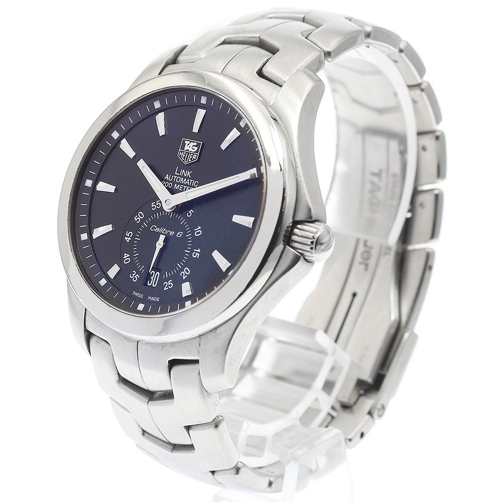  タグホイヤー TAG HEUER WJF211A リンク キャリバー6 スモールセコンド 自動巻き メンズ _935812 ネイビー系 自動巻き時計 腕時計(アナログ)