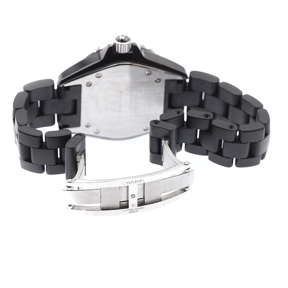 シャネル CHANEL H0681 J12 黒セラミック デイト クォーツ レディース 