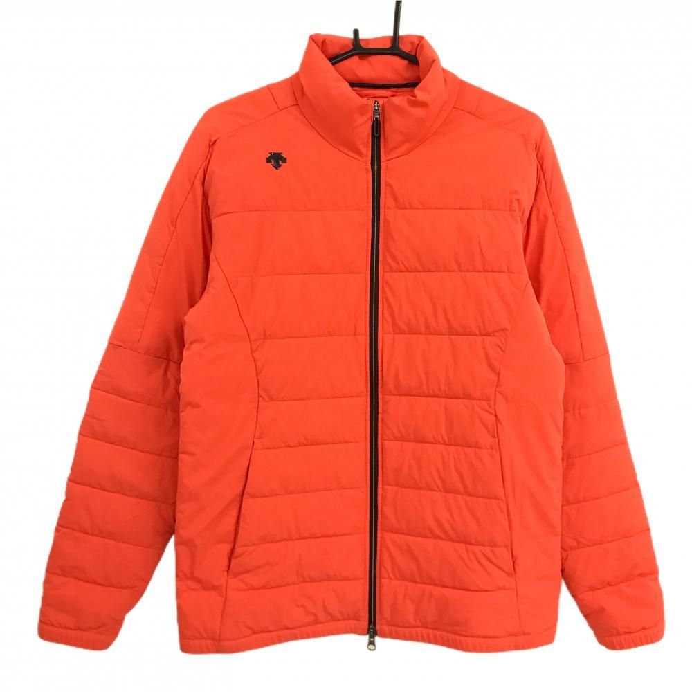 美品】デサントゴルフ 中綿ジャケット オレンジ×黒 肩ロゴ 中田英寿