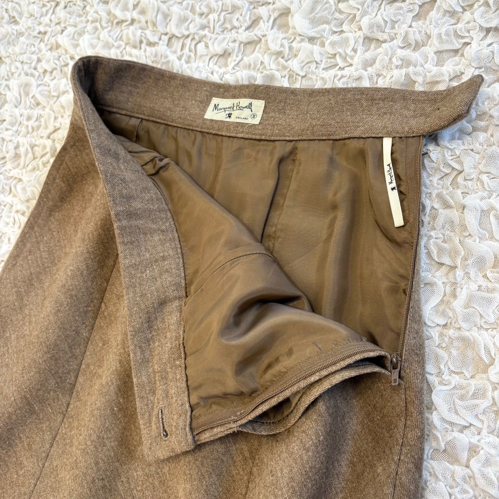 MARGARET HOWELL マーガレットハウエル ウール100% ロングフレア